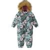 Baby Lappi Reimatec Waterproof Hooded Winter Overall Snowsuit , Cool Green - Snowsuits - 3