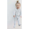 Zip Footie, Fog Grey - Footie Pajamas - 2