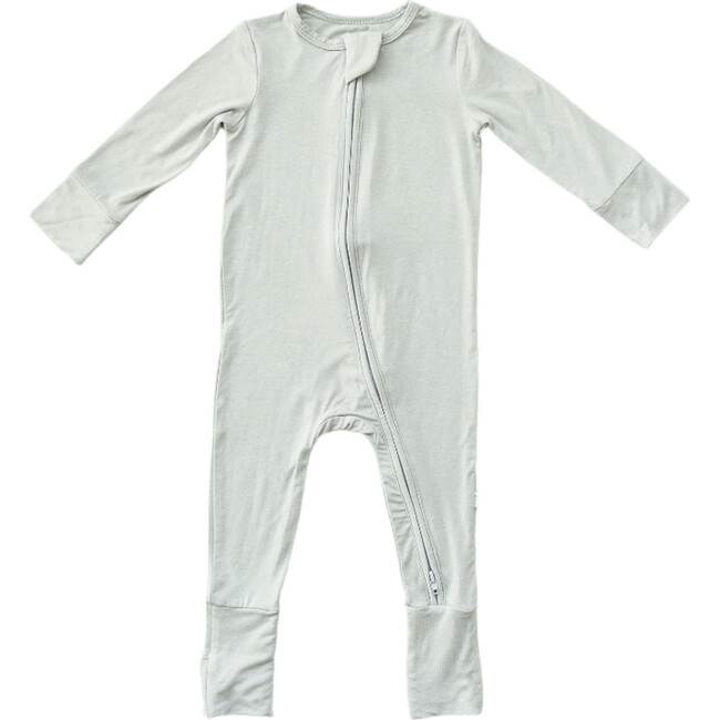 Convertible Zip Footie, Fog Grey - Footie Pajamas - 1