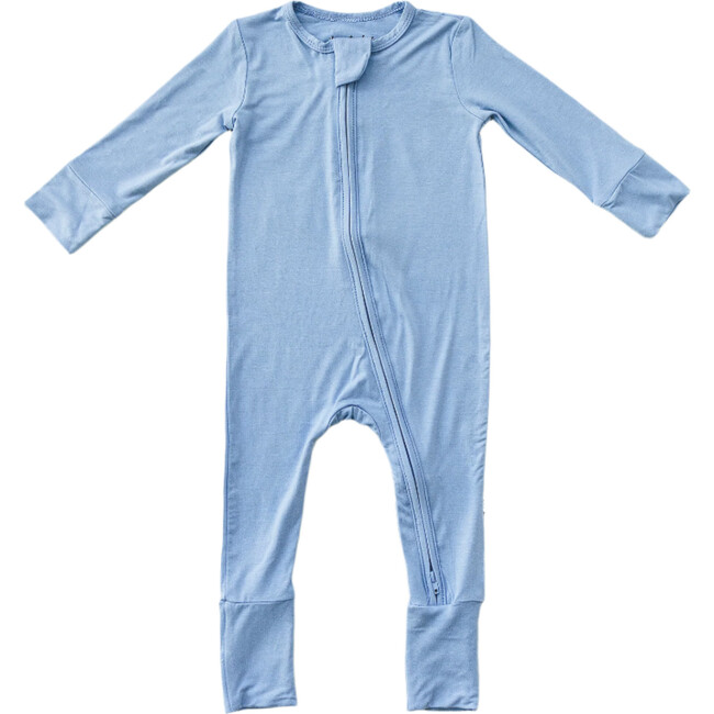 Convertible Zip Footie, Hydrangea Blue - Footie Pajamas - 1