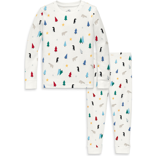 Primary x Maisonette Kids Organic PJ Set, Ivory Winter Wonderland - Pajamas - 1