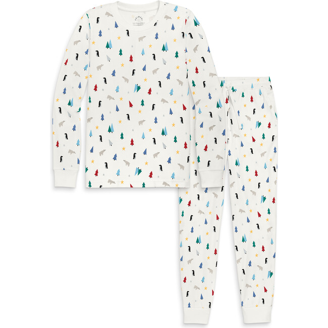 Primary x Masionette Grown-Ups Organic PJ Set, Ivory Winter Wonderland