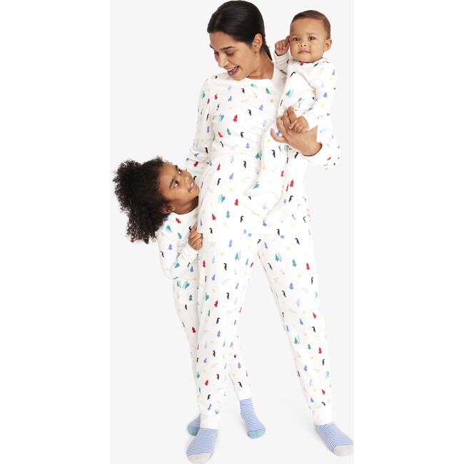 Primary x Maisonette Organic Zip Footie, Ivory Winter Wonderland - Footie Pajamas - 3