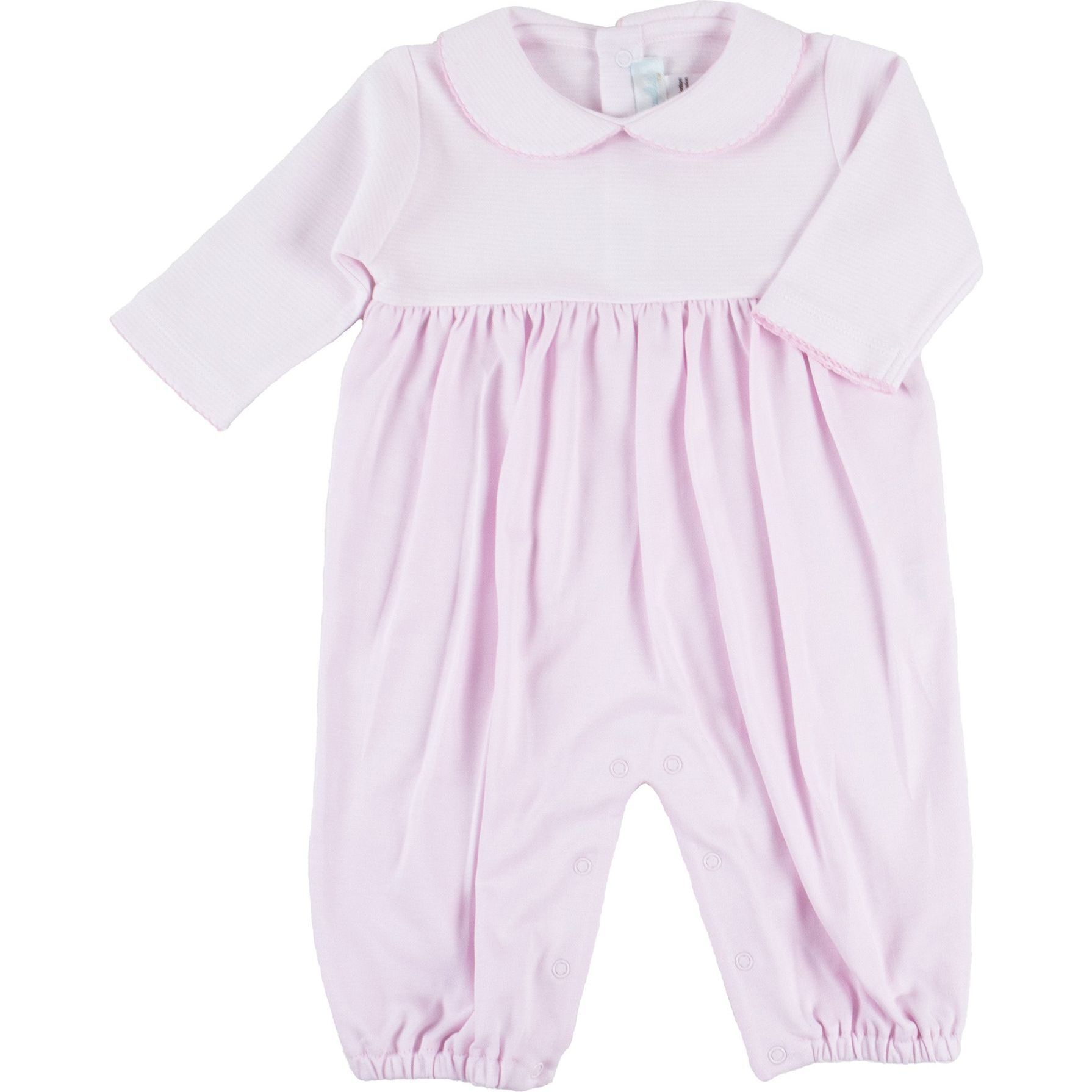 Striped Classic Long One Piece, Pink - Rompers - 1