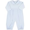 Striped Classic Long One Piece, Light Blue - Rompers - 1 - thumbnail