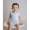 Striped Overalls, Light Blue - Rompers - 3