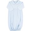 Striped Classic Gown, Light Blue - Nightgowns - 1 - thumbnail