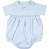 Smocked Bubble Romper, Light Blue - Rompers - 1 - thumbnail