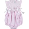 Ruffle Bow Bubble Romper, Pink - Rompers - 1 - thumbnail