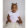 Ruffle Bow Bubble Romper, Pink - Rompers - 3