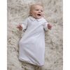 Embroidered Collar Day Gown, With with Light Blue Trim - Nightgowns - 3