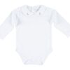 Acorn Long Sleeve Onesie, White - Onesies - 1 - thumbnail