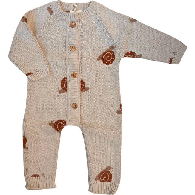 Organic Snail Romper, Oatmeal