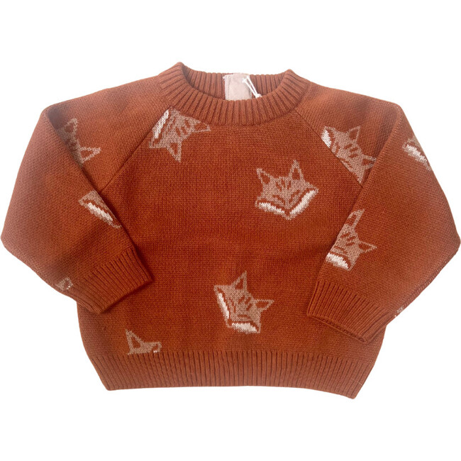 Organic Fox Knit Sweater, Mocha Bisque