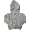 Pima Cotton Knit Waffle Hoodie, Pearl Blue - Cardigans - 1 - thumbnail