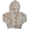 Pima Cotton Knit Waffle Hoodie, Oatmeal - Cardigans - 1 - thumbnail