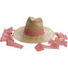 Women's Zinnia Short Brim Pop-Up Grosgrain Ribbon Sun Hat, Dusty Pink - Hats - 1 - thumbnail