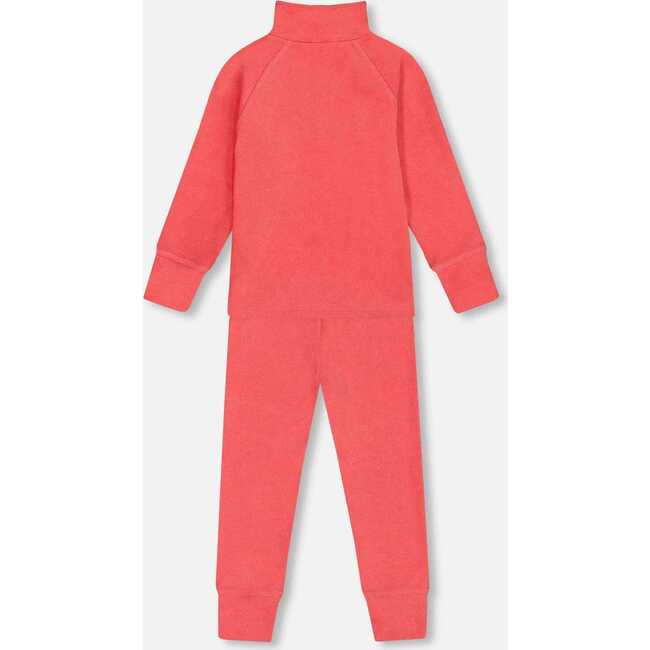 Two Piece Thermal Underwear Set, Coral - Loungewear - 3