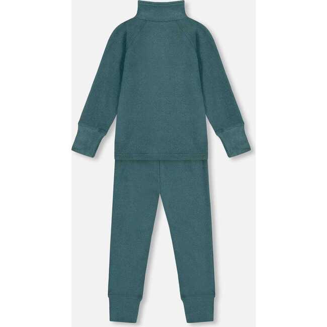 Two Piece Thermal Underwear Set, Pine Green - Loungewear - 3