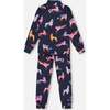 Two Piece Thermal Underwear, Navy Printed Unicorn - Loungewear - 4