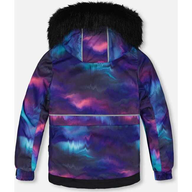 Two Piece Snowsuit, Printed Purple Aurora Borealis - Snowsuits - 3