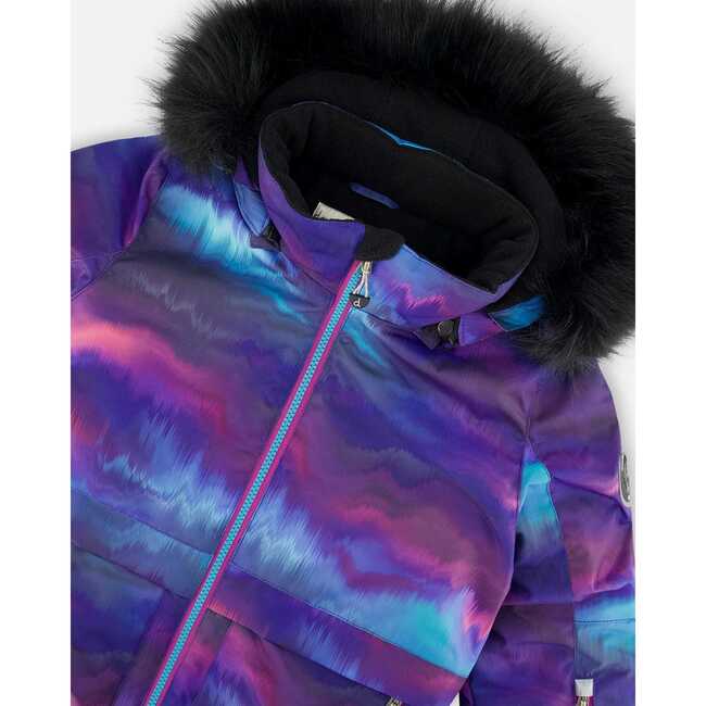 Two Piece Snowsuit, Printed Purple Aurora Borealis - Snowsuits - 6