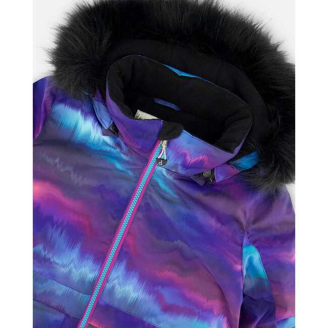 Two Piece Snowsuit, Printed Aurora Borealis And Purple - Snowsuits - 6