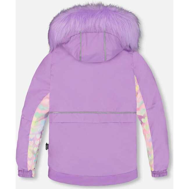 Two Piece Snowsuit, Lilac Printed Hearts - Snowsuits - 3