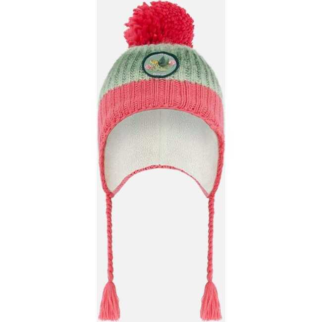 Peruvian Knit Hat, Pink And Gradient Green