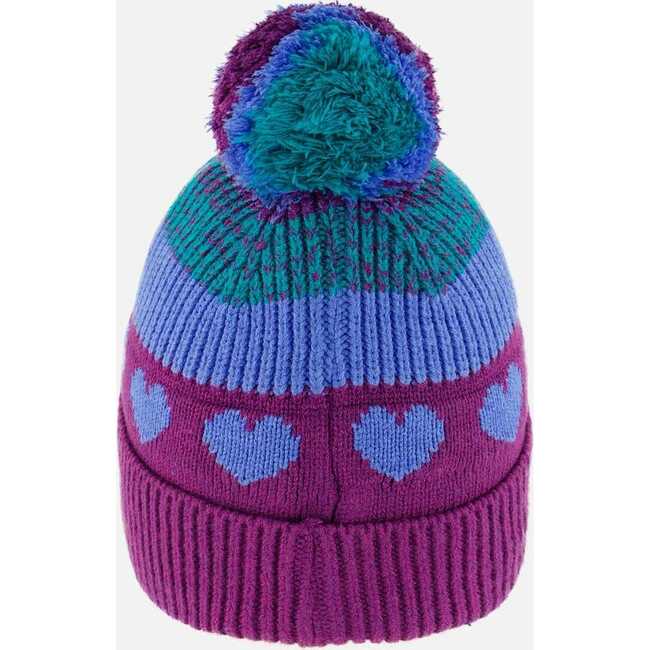 Pompom Knit Hat, Gradient Mauve - Hats - 2