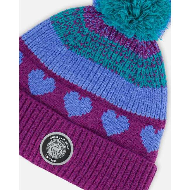 Pompom Knit Hat, Gradient Mauve - Hats - 3