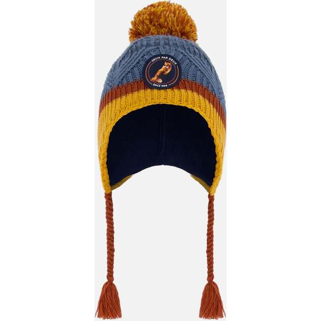 Peruvian Knit Hat, Gradient Navy And Yellow