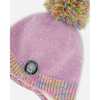 Peruvian Knit Hat, Lilac With Multicolor Hearts - Hats - 3