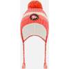 Peruvian Knit Hat, Coral And White - Hats - 1 - thumbnail