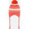 Peruvian Knit Hat, Coral And White - Hats - 2