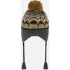 Peruvian Knit Hat, Grey And Brown Jacquard - Hats - 4