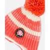 Peruvian Knit Hat, Coral And White - Hats - 3