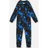 One Piece Thermal Underwear, Black Printed Storm - Loungewear - 1 - thumbnail