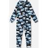 One Piece Thermal Underwear, Black Printed Polar Bears - Loungewear - 1 - thumbnail