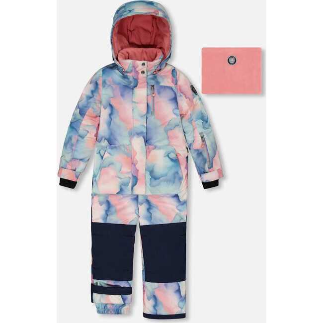 One Piece Snowsuit, Printed Pastel Watercolor