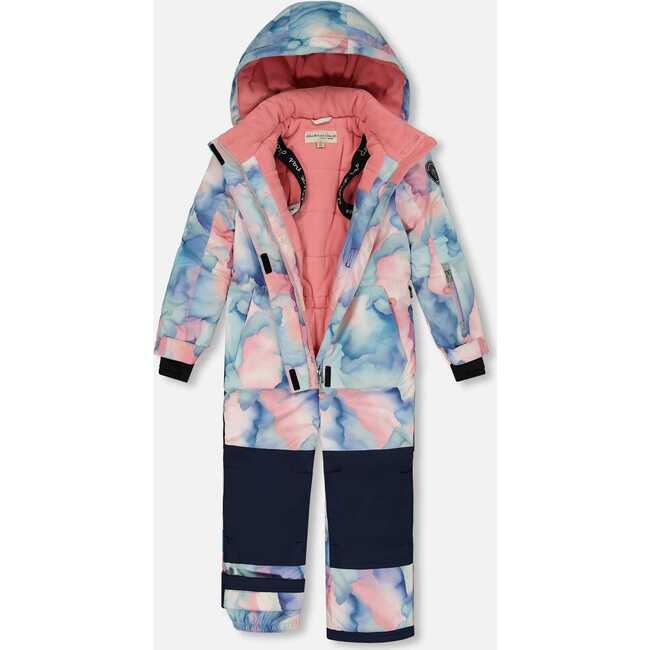 One Piece Snowsuit, Printed Pastel Watercolor - Snowsuits - 2