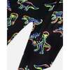 One Piece Thermal Underwear, Black Printed Neon Dino - Loungewear - 4