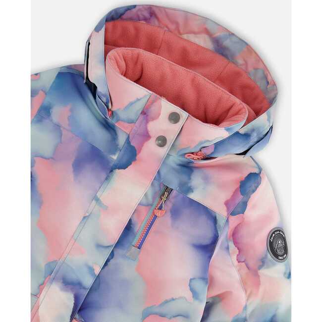 One Piece Snowsuit, Printed Pastel Watercolor - Snowsuits - 4