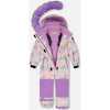 One Piece Snowsuit, Lilac Printed Hearts - Snowsuits - 2