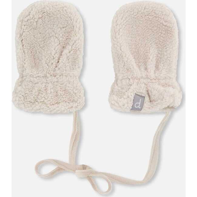 Newborn Sherpa Mittens No Thumbs, Offwhite