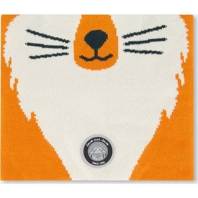 Knit Neckwarmer, Orange Fox Face - Scarves - 1