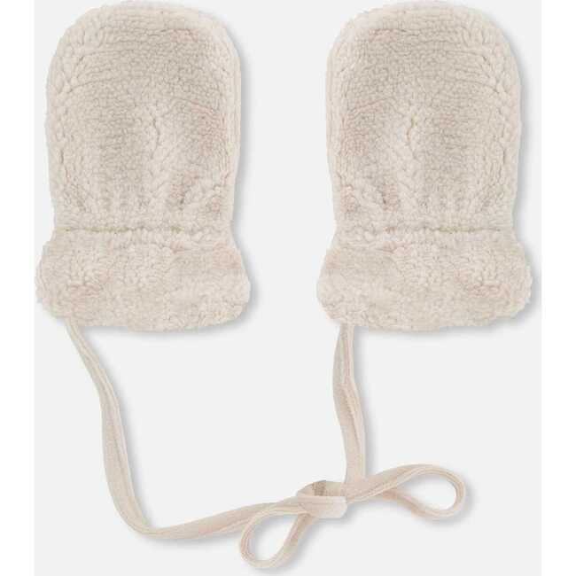 Newborn Sherpa Mittens No Thumbs, Offwhite - Gloves - 2