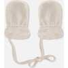 Newborn Sherpa Mittens No Thumbs, Offwhite - Gloves - 2