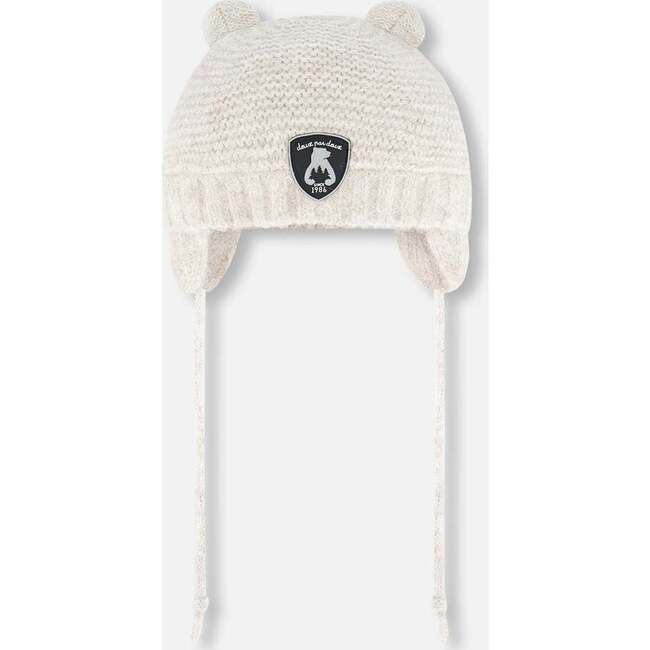 Knit Hat With Ears, Offwhite - Hats - 1