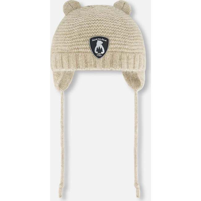 Knit Hat With Ears, Beige